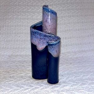Vintage Bay Pottery Studio Art Ribbon Vase 3 Vessels 80’s